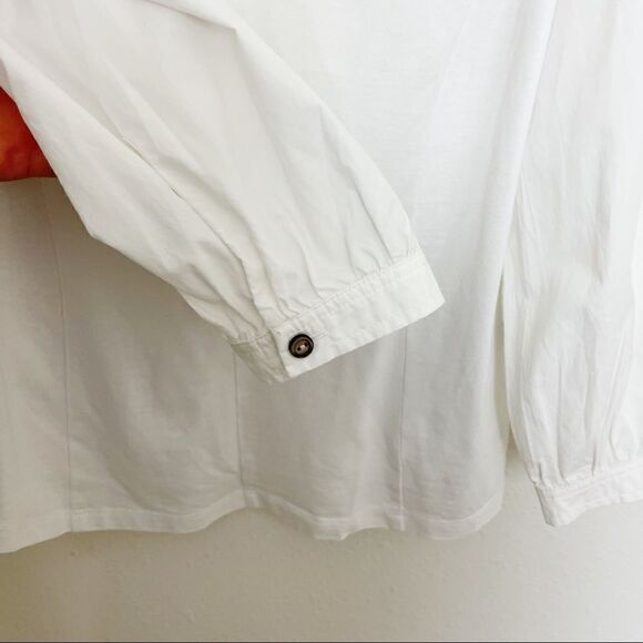 Rebecca Taylor Voile White Cotton Pouf Sleeve Top - Picture 6 of 8